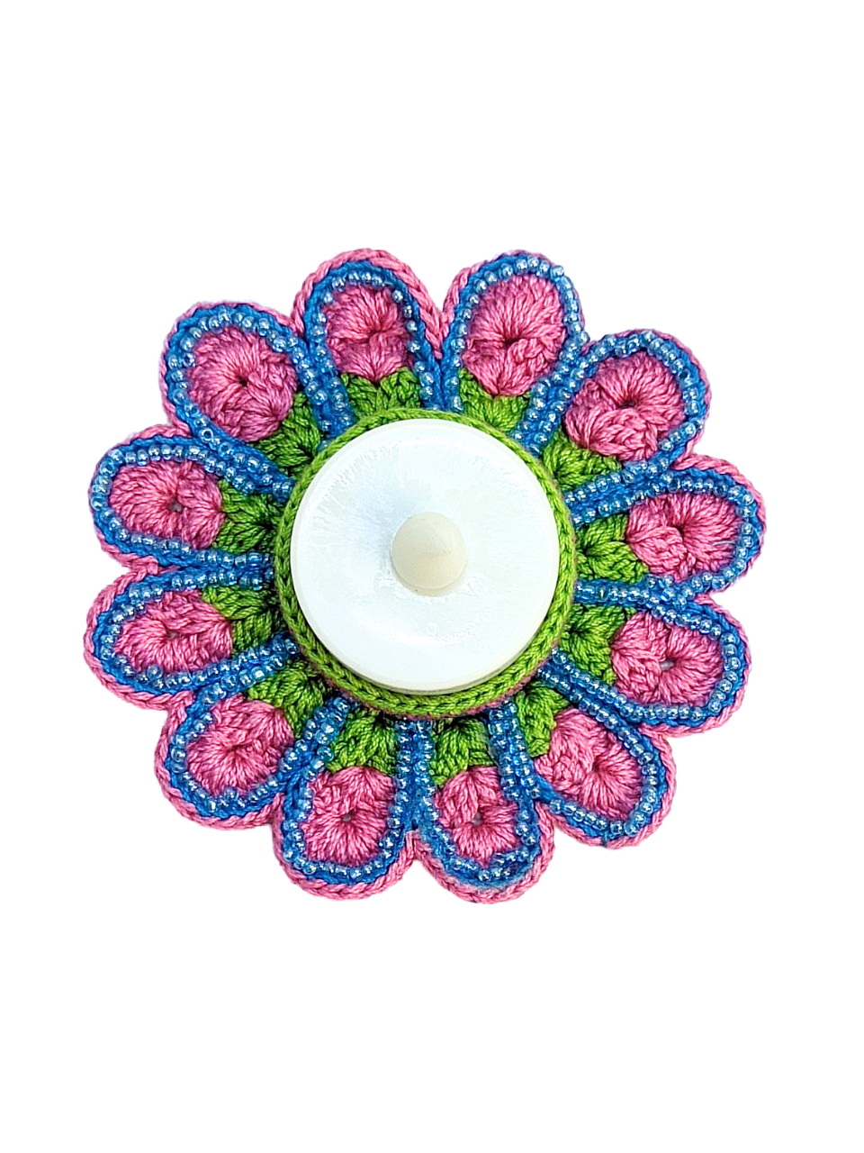 Handmade Tealights for Diwali | Vibrant Floral Crochet