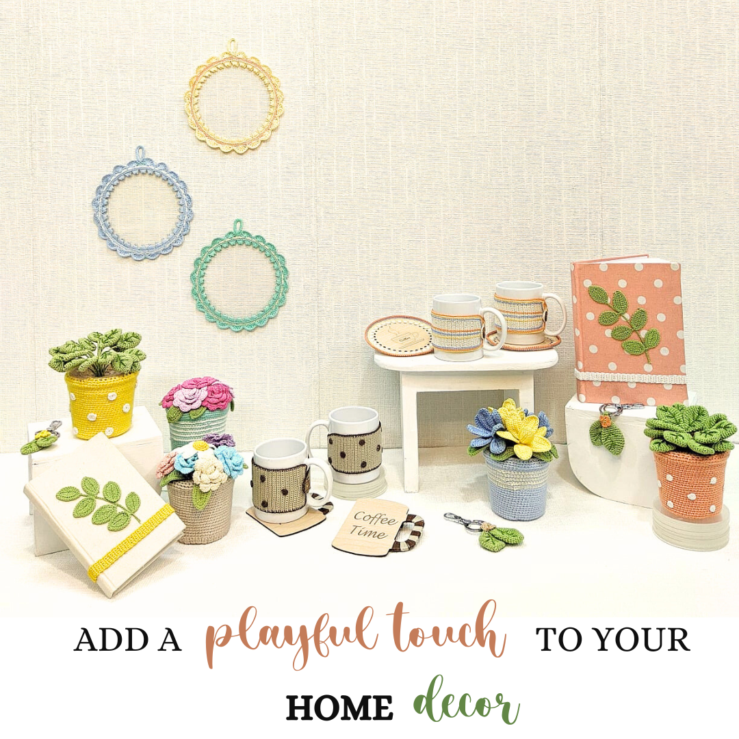 Everlasting Crochet Rose Pot – Handmade Floral Décor for Elegant Spaces