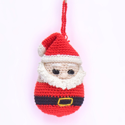 Handcrafted Crochet Santa Ornament – Amigurumi Christmas Tree Decoration