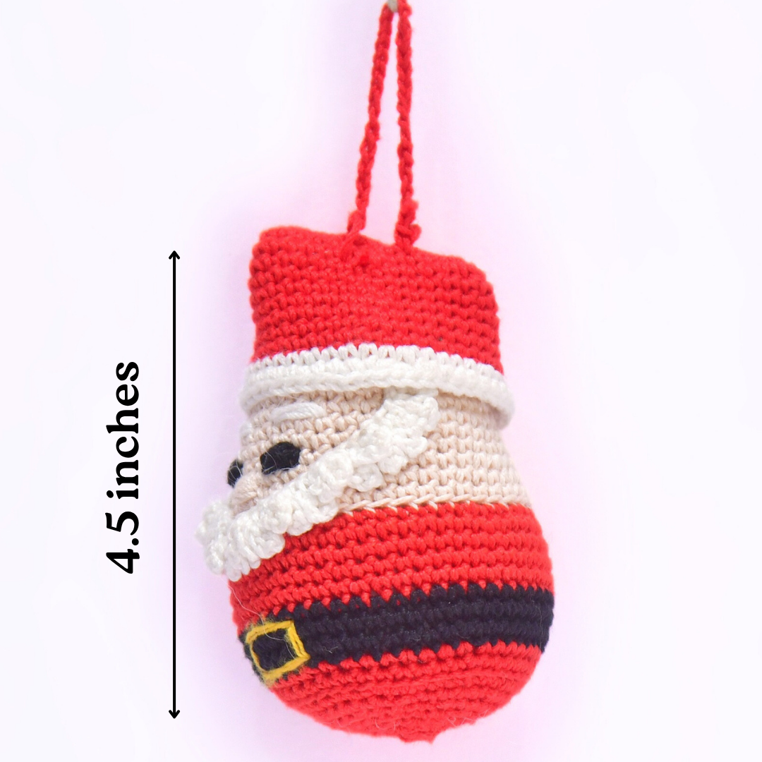 Handcrafted Crochet Santa Ornament – Amigurumi Christmas Tree Decoration