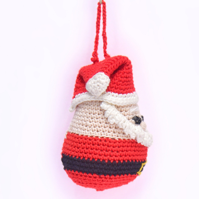 Handcrafted Crochet Santa Ornament – Amigurumi Christmas Tree Decoration