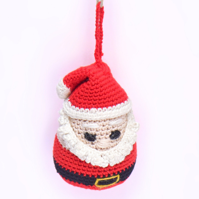 Handcrafted Crochet Santa Ornament – Amigurumi Christmas Tree Decoration