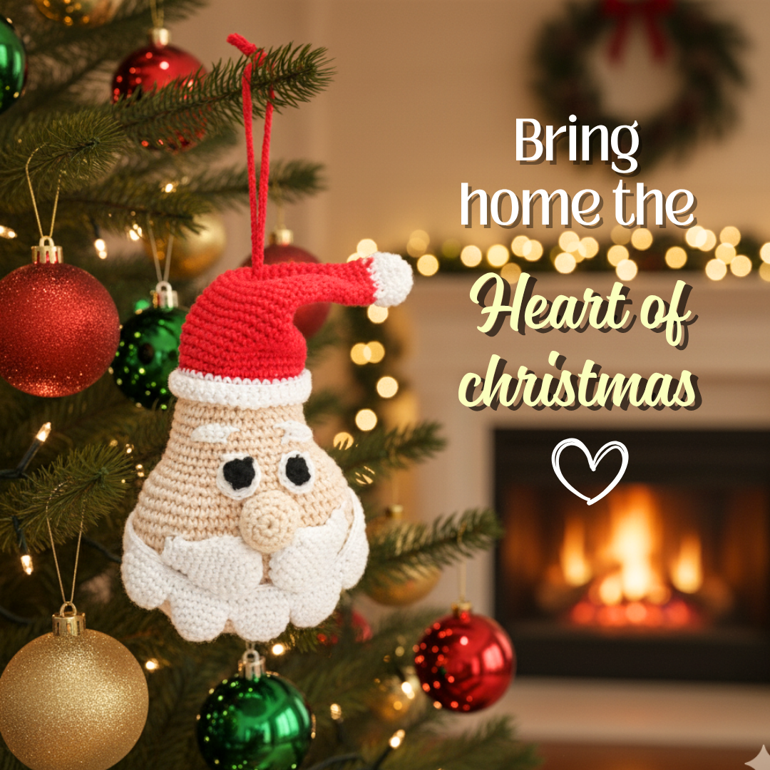 Jolly Santa – Handcrafted Crochet Christmas Tree Ornament