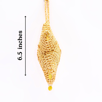 Handcrafted Crochet Gold Star Ornament – Sparkling Christmas Tree Décor