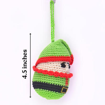 Handcrafted Crochet Christmas Elf Ornament – Festive Tree Decoration