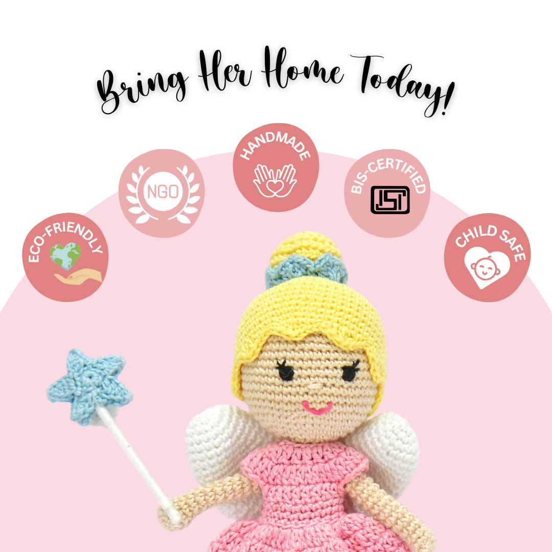 Fairy Crochet Doll | Handmade Pink Fairy Toy | Whimsical Storytelling Companion