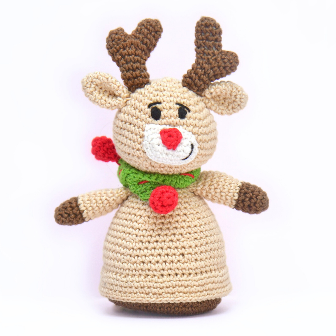 Handmade Crochet Reindeer Doll | Adorable Christmas Amigurumi Toy & Holiday Decor