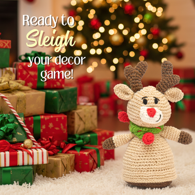 Handmade Crochet Reindeer Doll | Adorable Christmas Amigurumi Toy & Holiday Decor