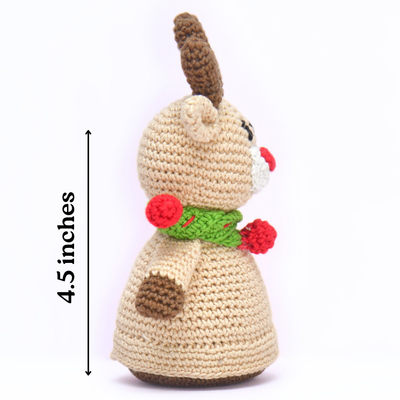 Handmade Crochet Reindeer Doll | Adorable Christmas Amigurumi Toy & Holiday Decor