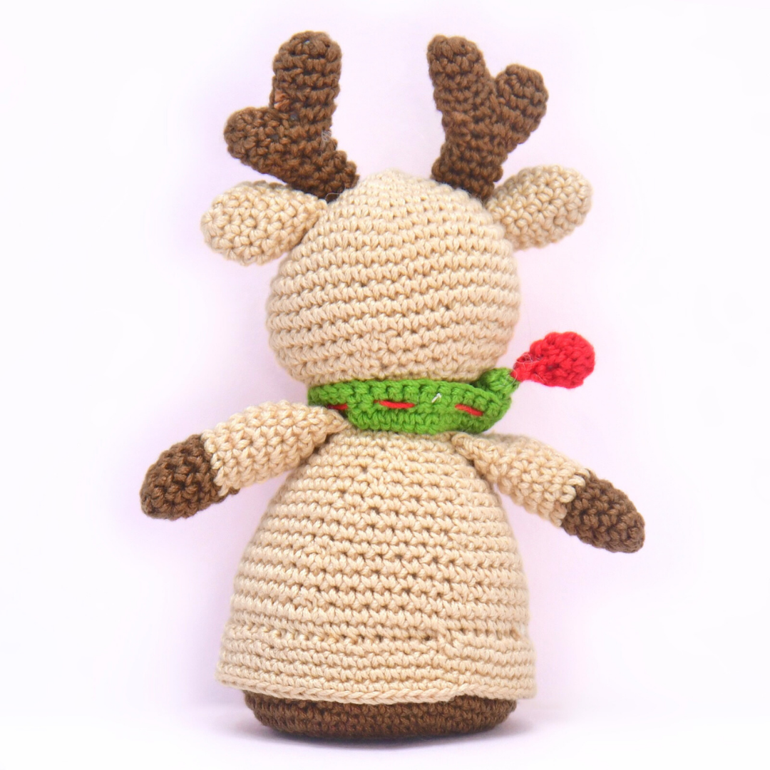Handmade Crochet Reindeer Doll | Adorable Christmas Amigurumi Toy & Holiday Decor