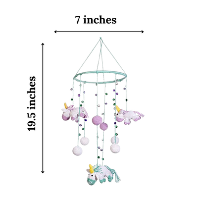 Whimsical Unicorn Baby Mobile – Soft Crochet Dreamland Decor