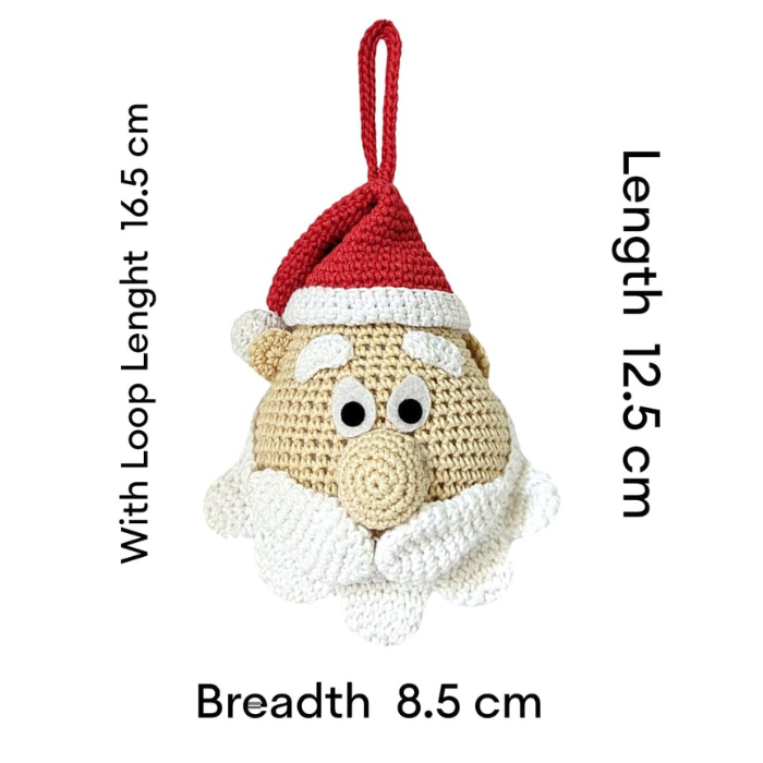 Handcrafted Amigurumi Christmas Tree Ornament- Santa