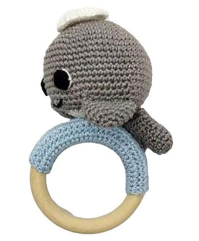 Soft Handmade Crochet Dolphin Rattle for Infants