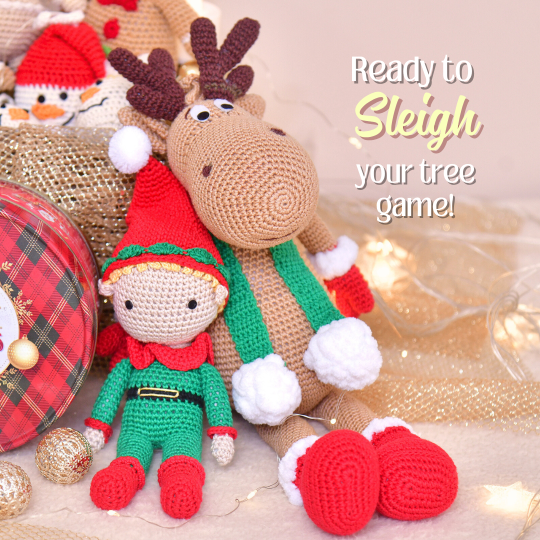 Whimsical Crochet Reindeer Soft Toy – Handcrafted Holiday Décor & Gift