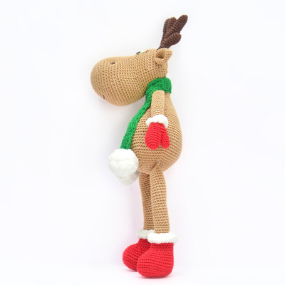 Whimsical Crochet Reindeer Soft Toy – Handcrafted Holiday Décor & Gift