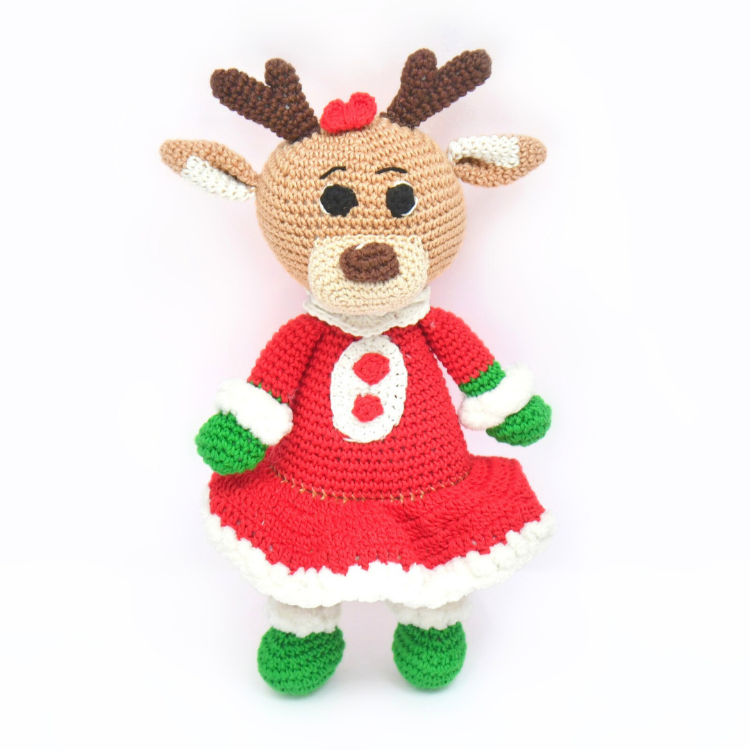 Adorable Crochet Girl Reindeer – Handcrafted Holiday Magic