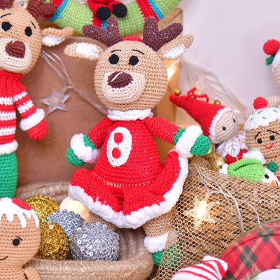 Adorable Crochet Girl Reindeer – Handcrafted Holiday Magic