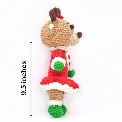 Adorable Crochet Girl Reindeer – Handcrafted Holiday Magic