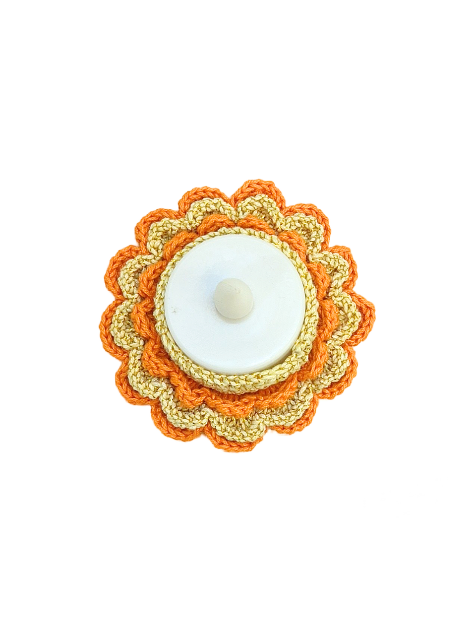 Orange Floral Crochet Tealights | Unique Diwali Decor