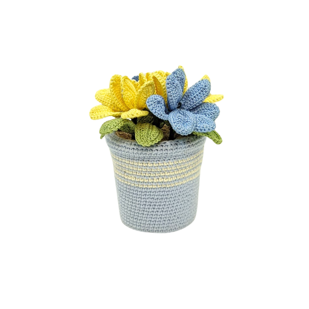 Handmade Crochet Tulip Pot – Timeless Bloom for Home & Gifting