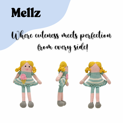 Mellz the Doll – Beautiful Handmade Crocheted Doll | Limited Edition Collectible