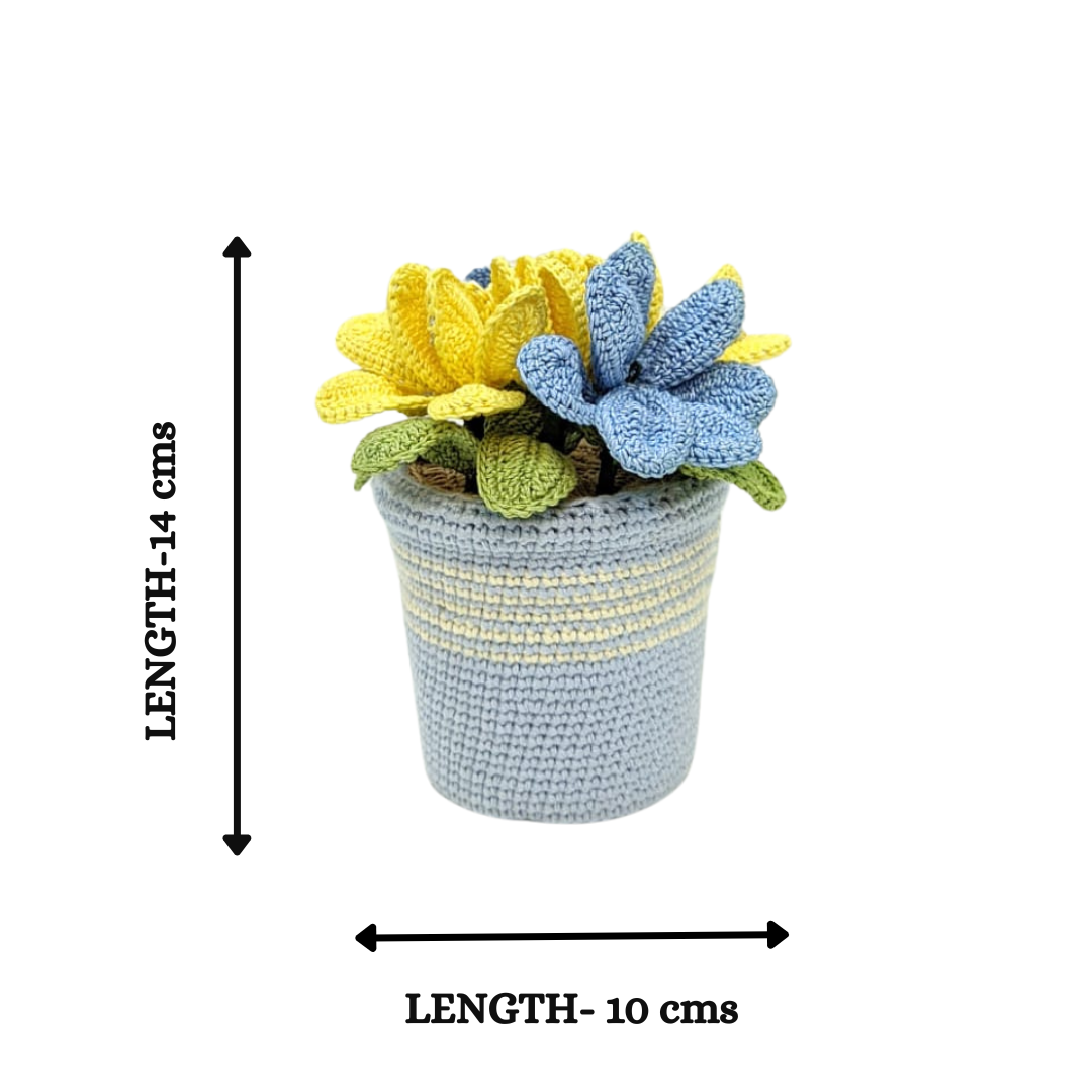 Handmade Crochet Tulip Pot – Timeless Bloom for Home & Gifting
