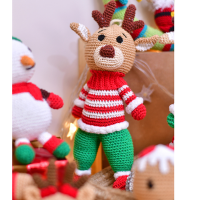 Adorable Crochet Boy Reindeer – Handcrafted Holiday Magic