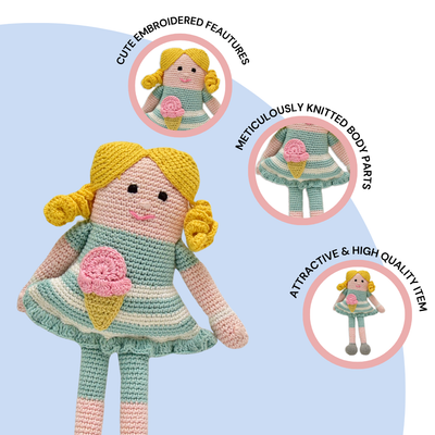 Mellz the Doll – Beautiful Handmade Crocheted Doll | Limited Edition Collectible