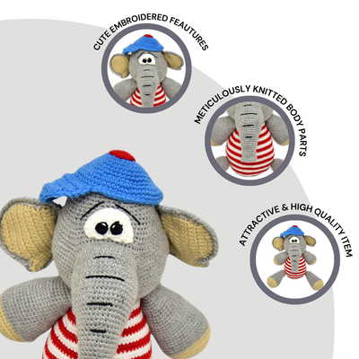 Bobo the Elephant – Lovingly Handmade Crochet Soft Toy | Safe & Adorable Gift for Kids