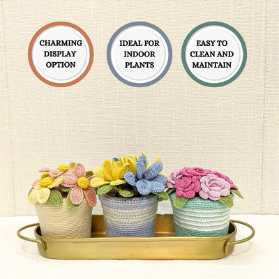 Handmade Crochet Tulip Pot – Timeless Bloom for Home & Gifting