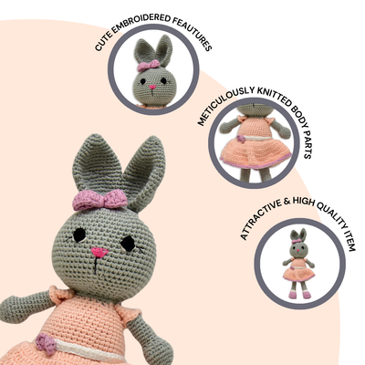 Blossom the Bunny – Cute Handmade Crocheted Soft Toy