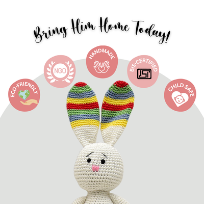 Discover the Magic of Hopper – Handmade Crocheted Bunny Soft Toy