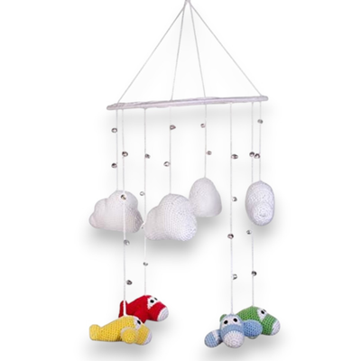 Handcrafted Amigurumi Airplane Mobile – Crochet Clouds & Classic Planes Nursery Décor