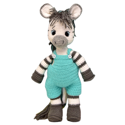 Albert the Zebra – Handmade Crochet Plush Toy | Soft & Safe Cuddly Companion for Kids
