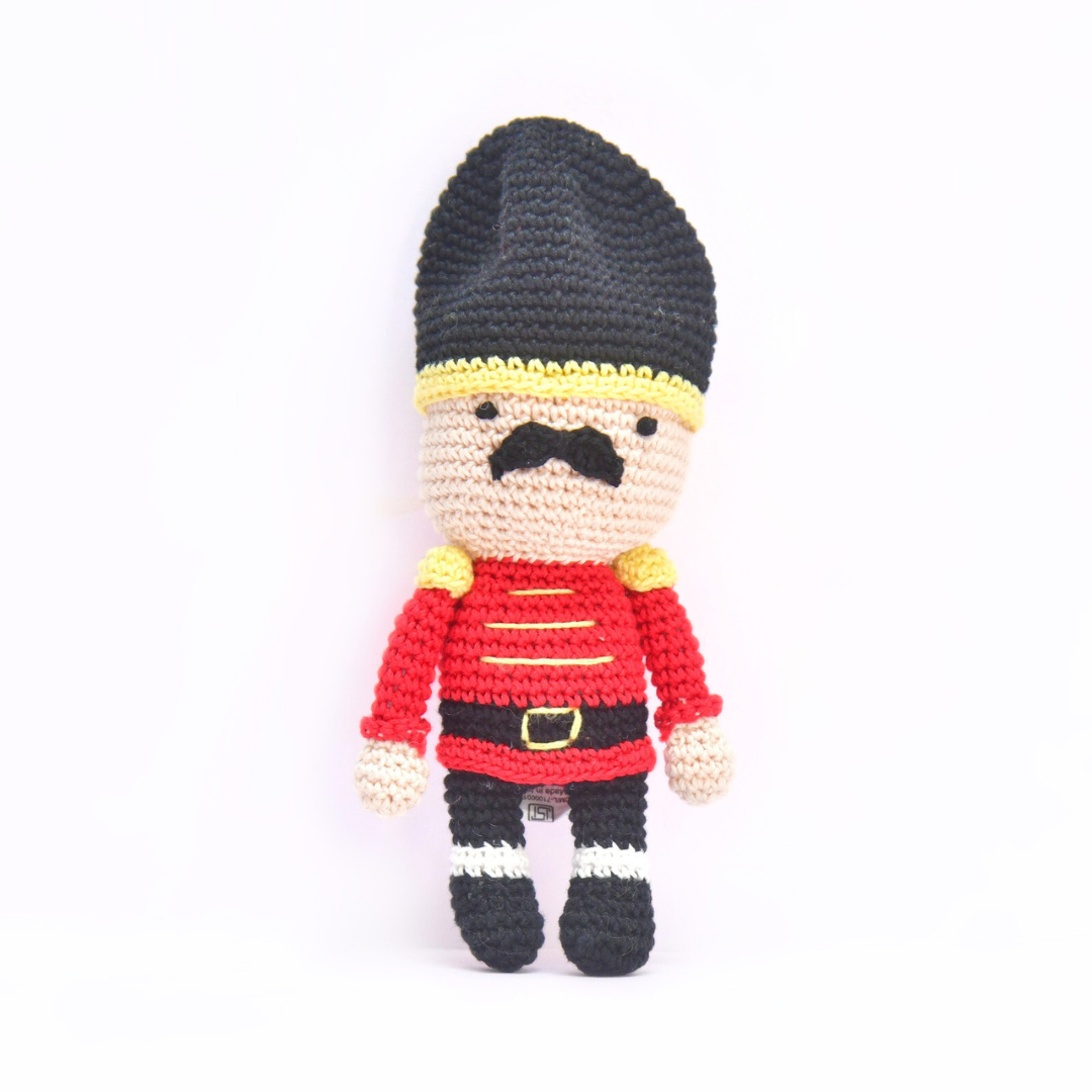 Handmade Crochet Nutcracker Soldier Doll – Festive Christmas Décor Toy