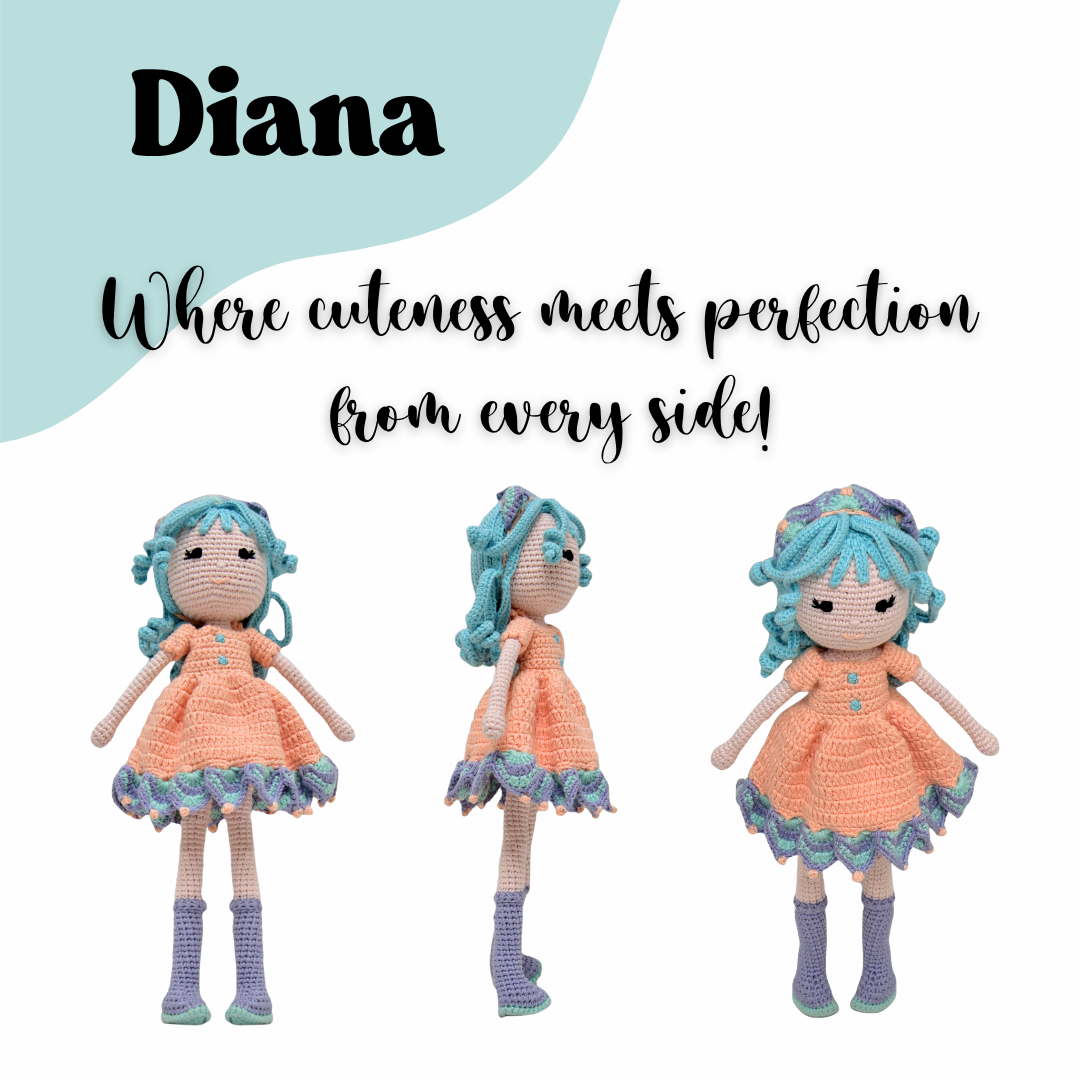 Diana Crocheted Doll - Handcrafted Whimsy for All Ages