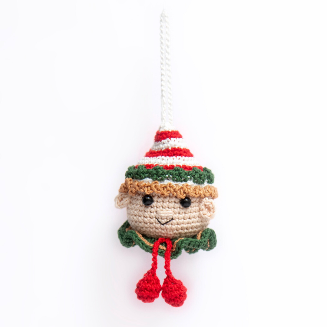 Handmade Crochet Christmas Elf Hanging – Adorable Festive Ornament