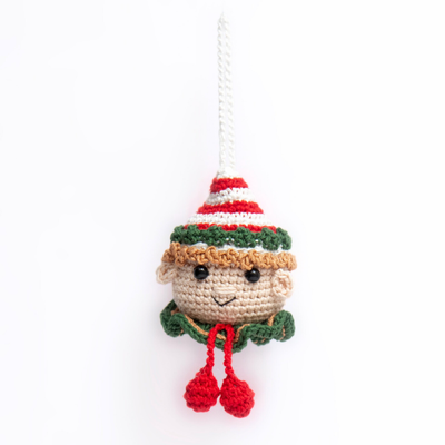 Handmade Crochet Christmas Elf Hanging – Adorable Festive Ornament