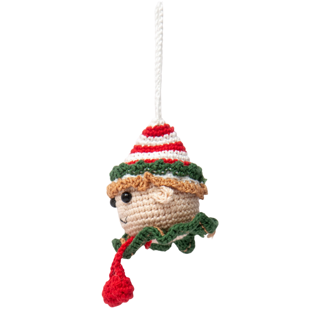 Handmade Crochet Christmas Elf Hanging – Adorable Festive Ornament