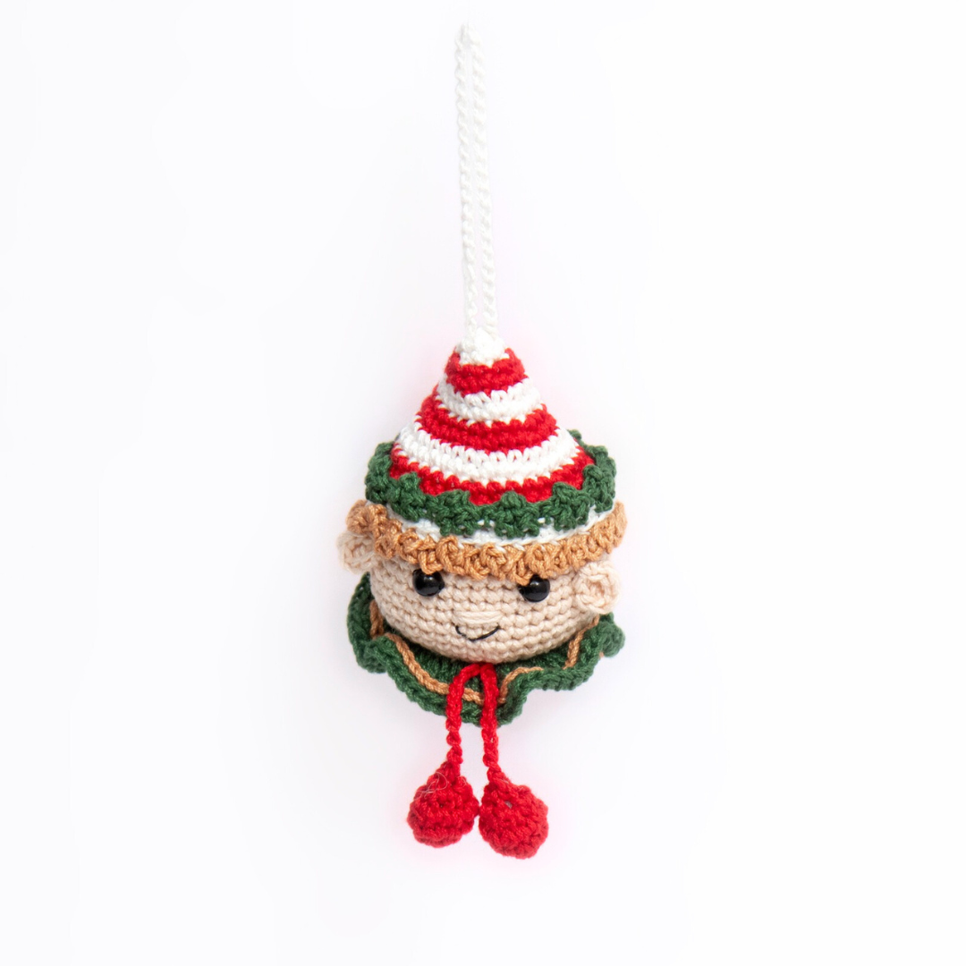 Handmade Crochet Christmas Elf Hanging – Adorable Festive Ornament