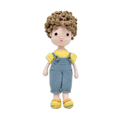 Lovable Ethan Handmade Crocheted Boy Doll - Unique Gifts