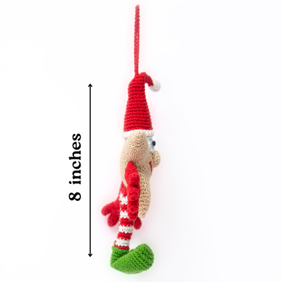 Handmade Crochet Christmas Star Elf | Whimsical Holiday Decor Ornament