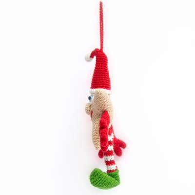 Handmade Crochet Christmas Star Elf | Whimsical Holiday Decor Ornament