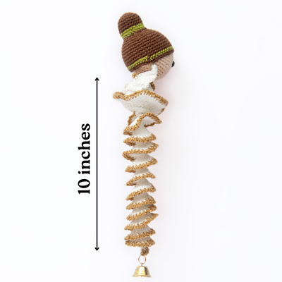Crochet Angel Tree Décor | Handmade White-Gold Spiral Ornament