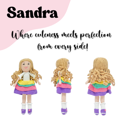 Sandra Crochet Doll | Handmade Soft Toy | Whimsical, Colorful & Heartfelt Gift for Kids