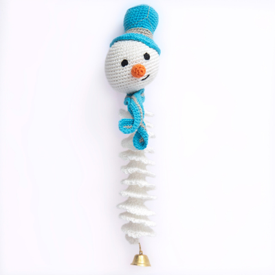 Cheerful Crochet Snowman Ornament – Playful Holiday Friend for Your Christmas Tree
