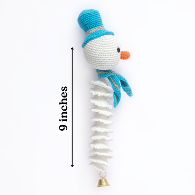 Cheerful Crochet Snowman Ornament – Playful Holiday Friend for Your Christmas Tree