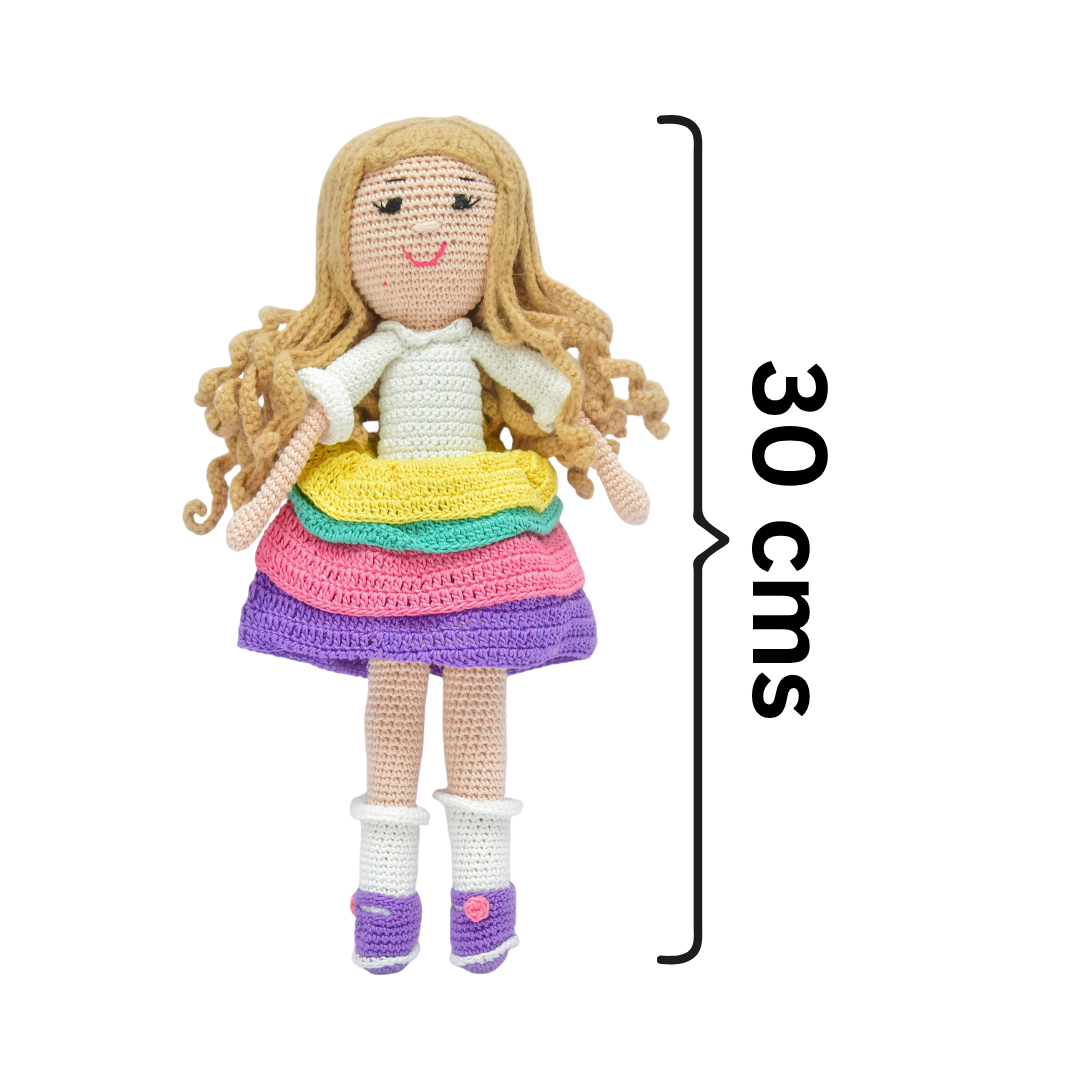 Sandra Crochet Doll | Handmade Soft Toy | Whimsical, Colorful & Heartfelt Gift for Kids