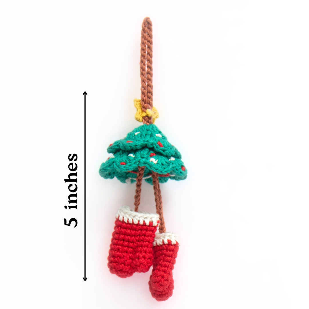 Crochet Christmas Tree Ornament | Handmade Holiday Hanging for Home & Tree Décor