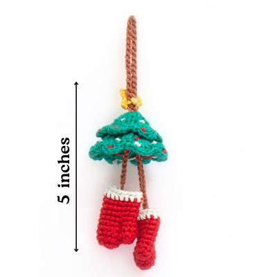 Crochet Christmas Tree Ornament | Handmade Holiday Hanging for Home & Tree Décor